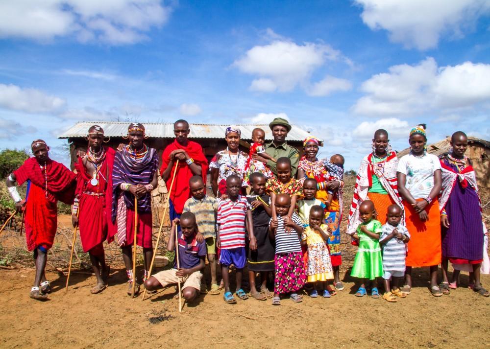 181211 One community ranger and his extended family all of whom benefit economically from his job in conservation creating a ripple effect of support for conservation efforts. Jeremy Goss BIG LIFE FOUNDATION